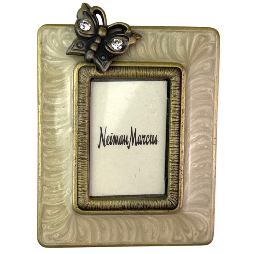 Jay Strongwater Mini Frame & Scarf Clip, Gold Bejeweled Butterfly, Neiman Marcus